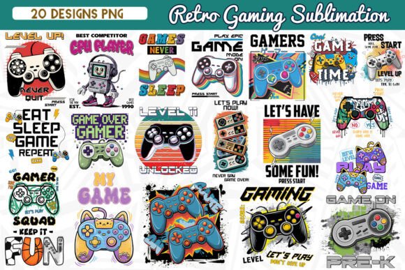 Download Retro Gaming Sublimation Bundle - Sublimation Collection